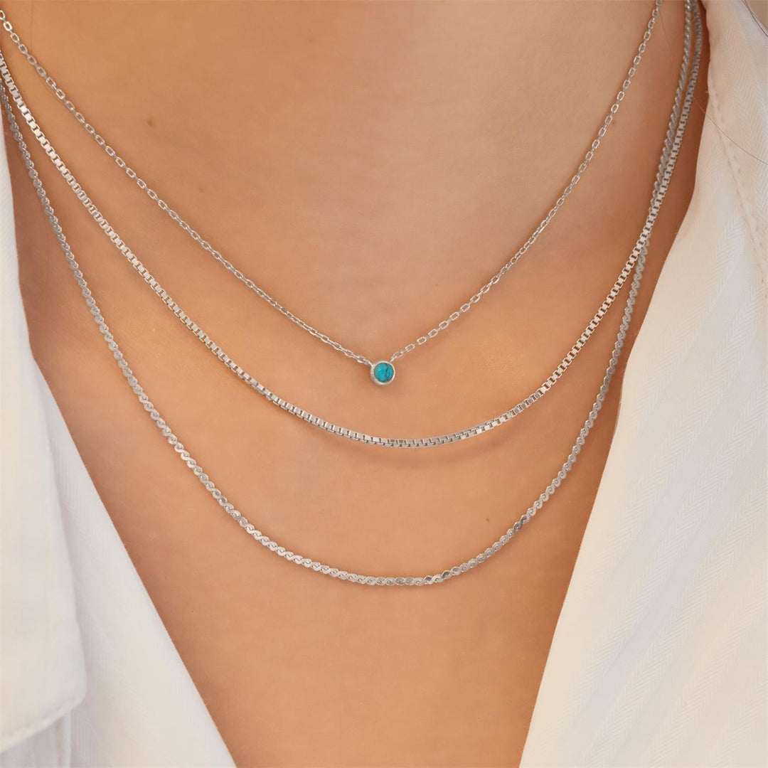 Ania Haie Silver Bezel-Set Lab-Created Turquoise Solitaire Necklace N073-01H