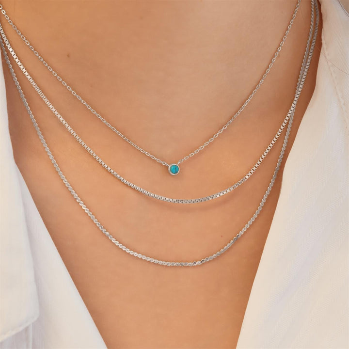 Ania Haie Silver Bezel-Set Lab-Created Turquoise Solitaire Necklace N073-01H