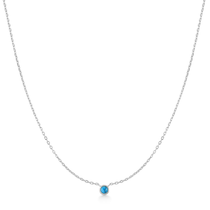 Ania Haie Silver Bezel-Set Lab-Created Turquoise Solitaire Necklace N073-01H