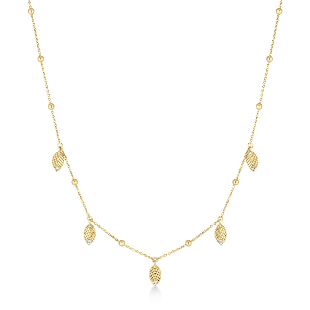 Ania Haie Gold Leaf Station Necklace N073-06G