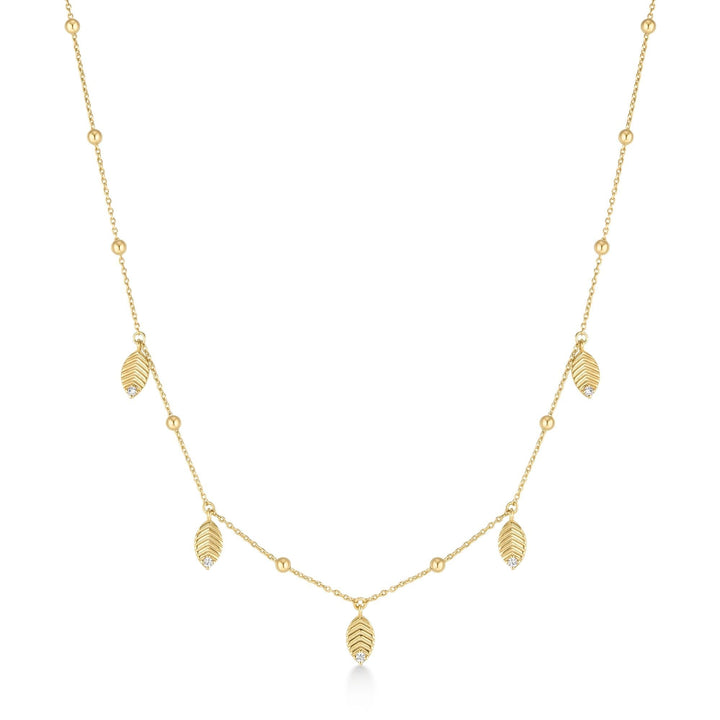 Ania Haie Gold Leaf Station Necklace N073-06G