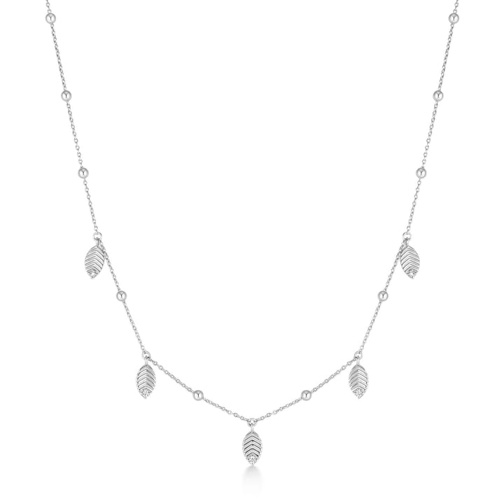 Ania Haie Silver Leaf Station Necklace N073-06H