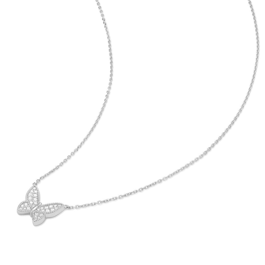 Ania Haie Silver Butterfly Pave Necklace N073-07H