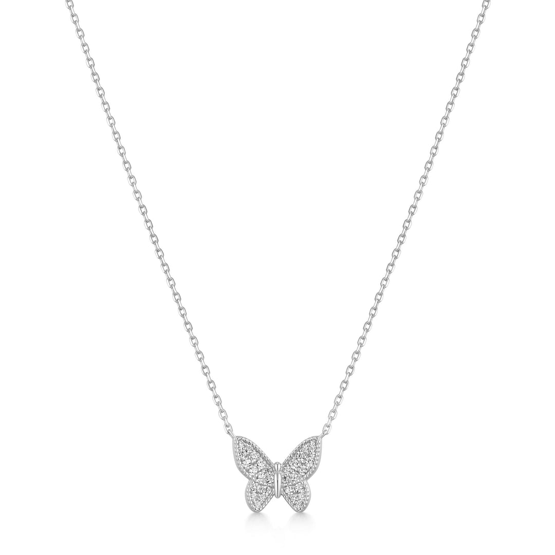 Ania Haie Silver Butterfly Pave Necklace N073-07H