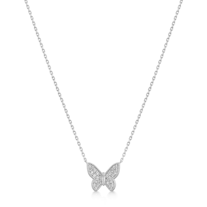 Ania Haie Silver Butterfly Pave Necklace N073-07H
