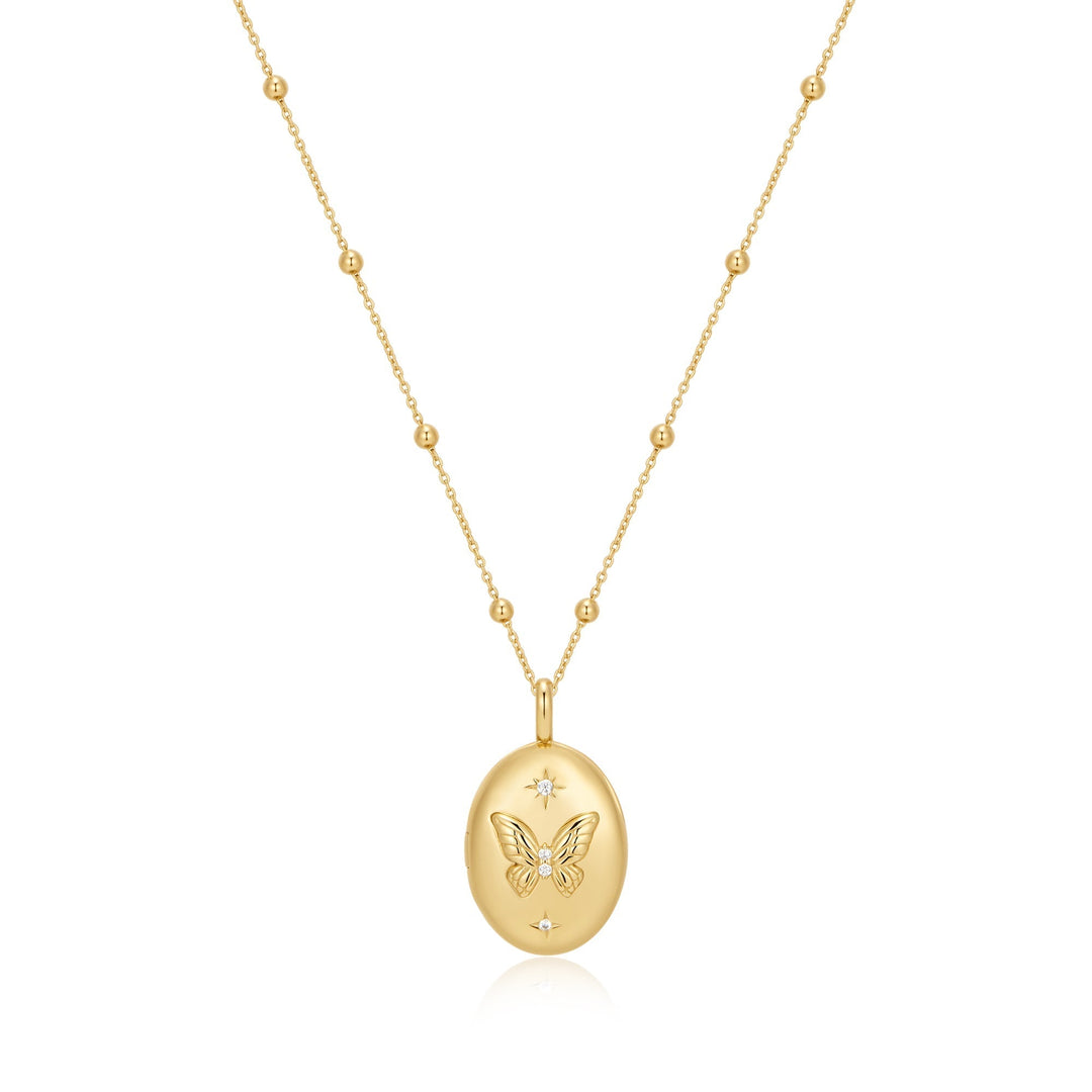 Ania Haie Gold Butterfly Locket Necklace N073-08G