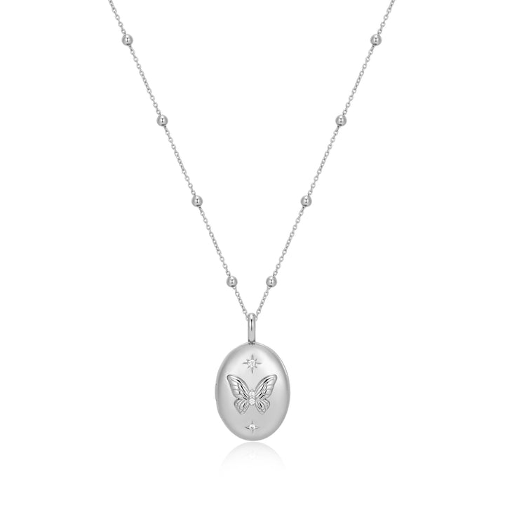 Ania Haie Silver Butterfly Locket Necklace N073-08H