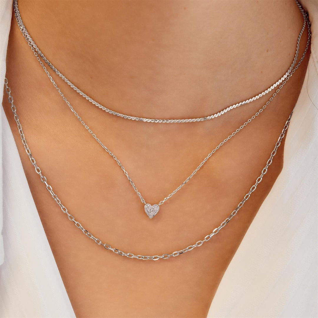 Ania Haie Silver Pave Heart Necklace N074-01G