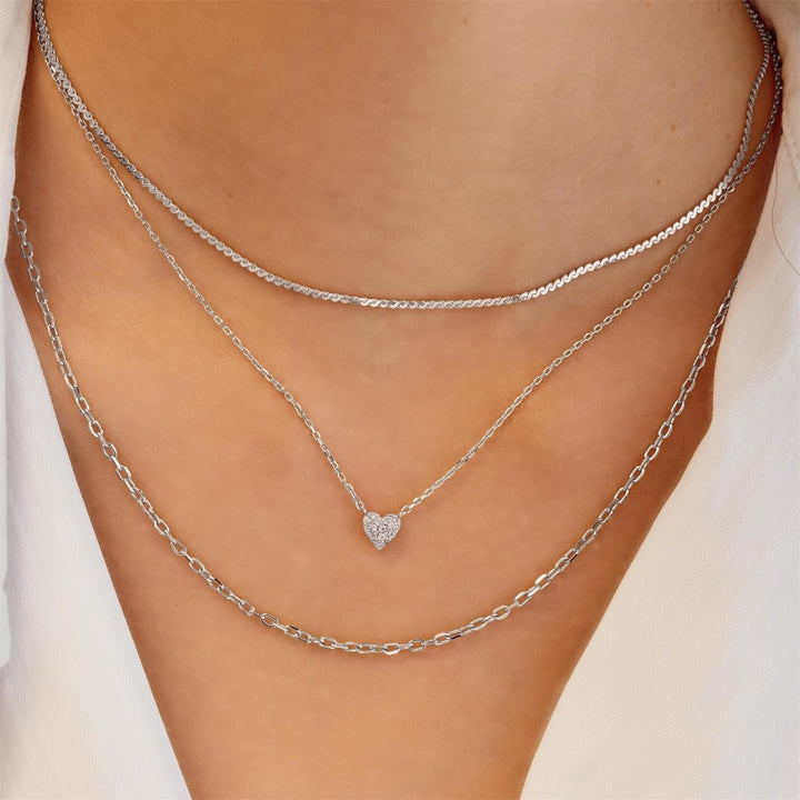 Ania Haie Silver Pave Heart Necklace N074-01G