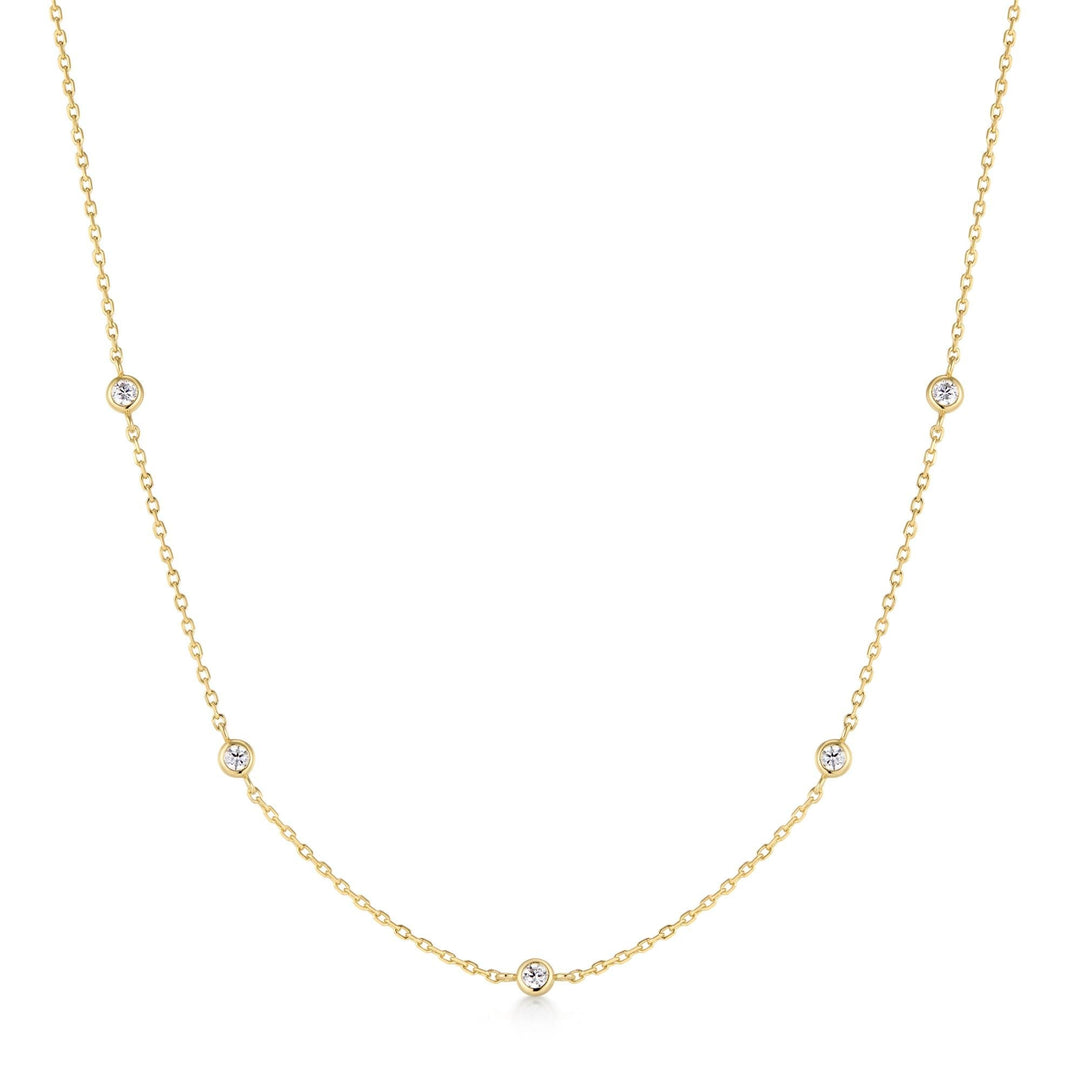Ania Haie Gold Classic Bezel-Set Station Necklace N074-02G