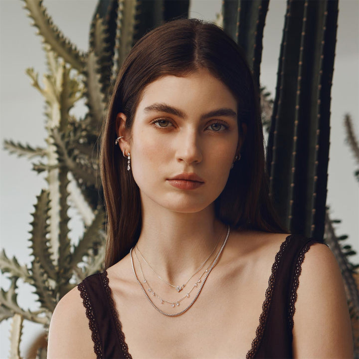 Ania Haie Silver Droplet Station Necklace N074-08H