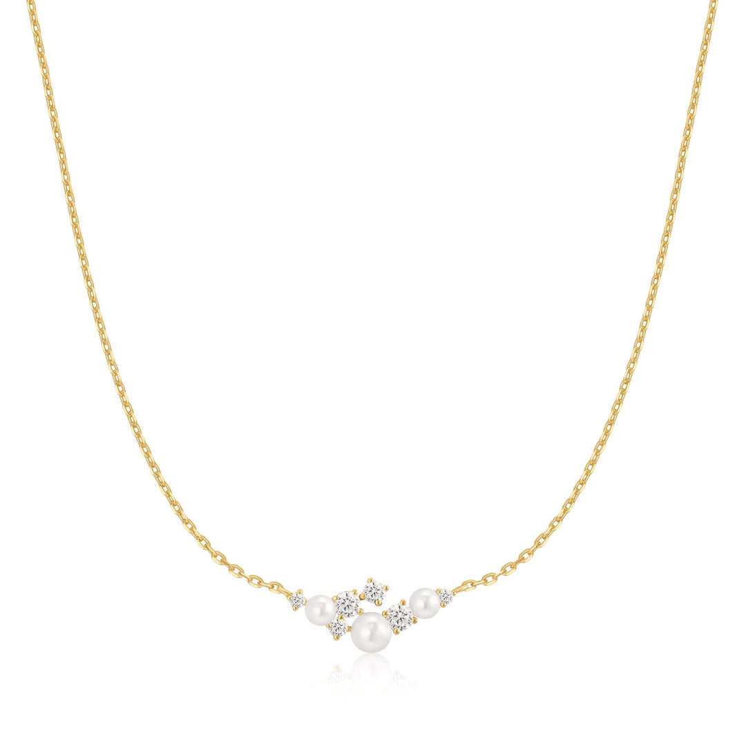 Ania Haie Silver Shell Pearl Cluster Necklace N074-06H