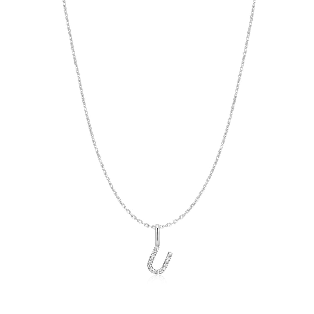 Ania Haie Silver Letter U Initial Necklace N074-29H
