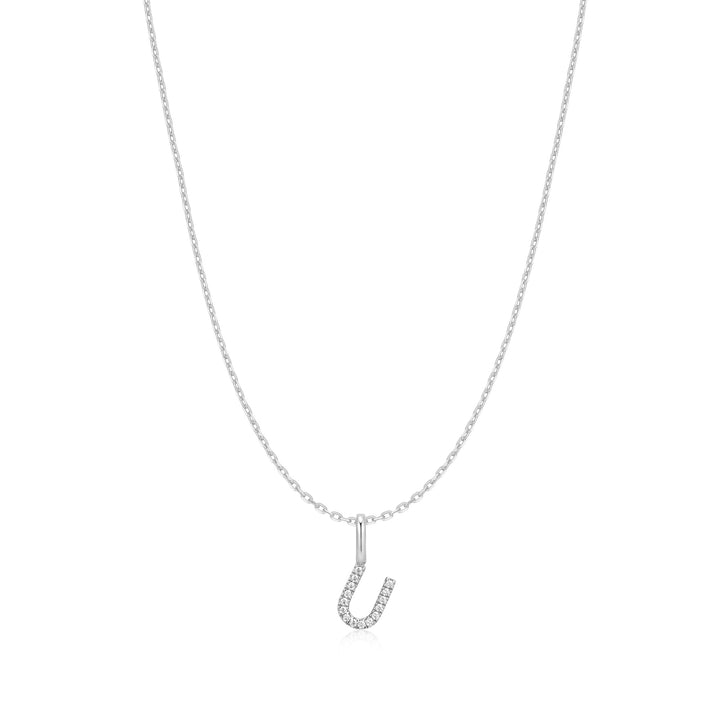 Ania Haie Silver Letter U Initial Necklace N074-29H