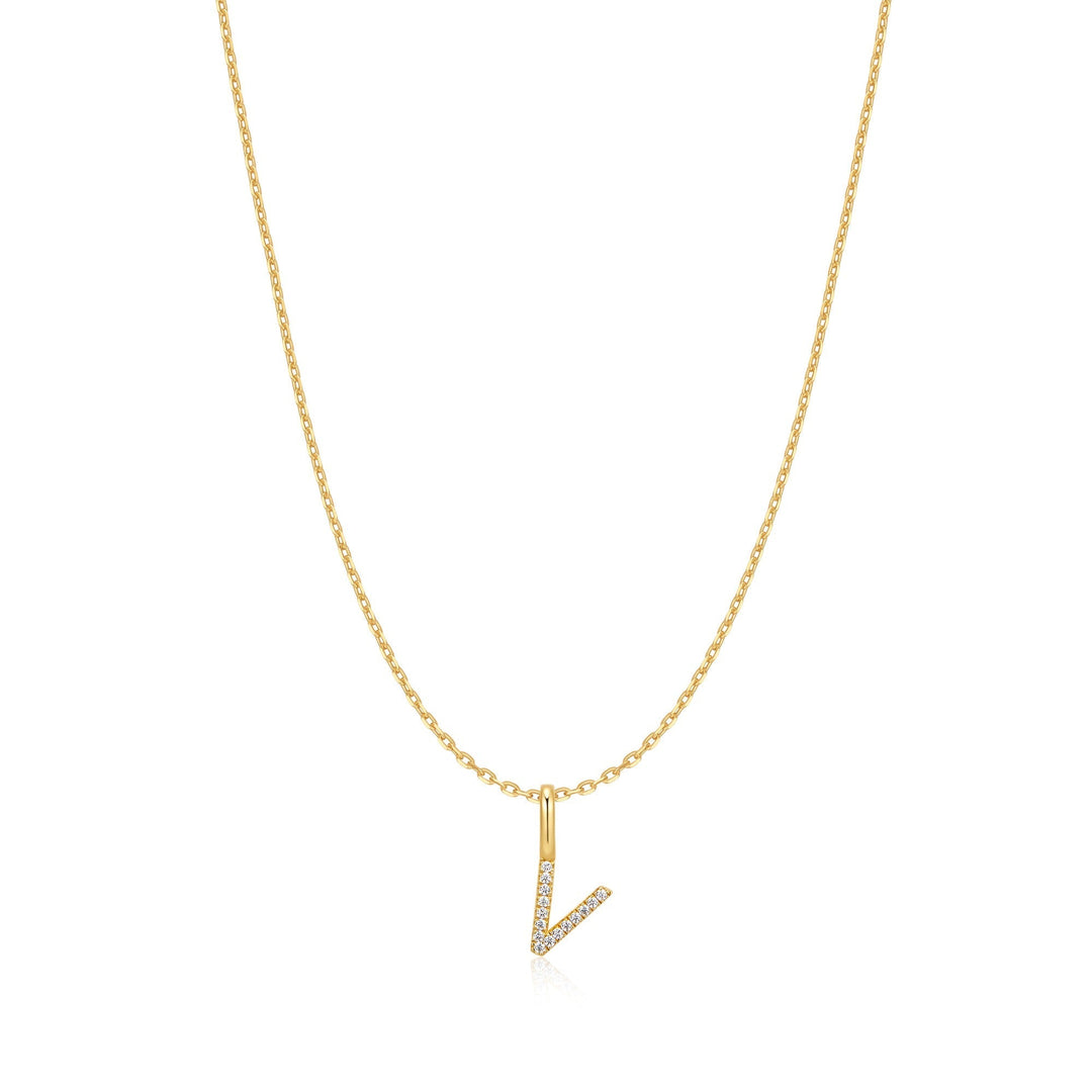 Ania Haie Gold Letter V Initial Necklace N074-30G