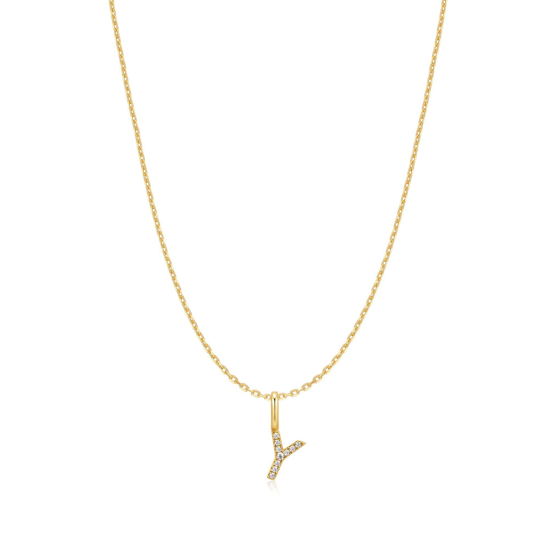 Ania Haie Gold Letter Y Initial Necklace N074-33G