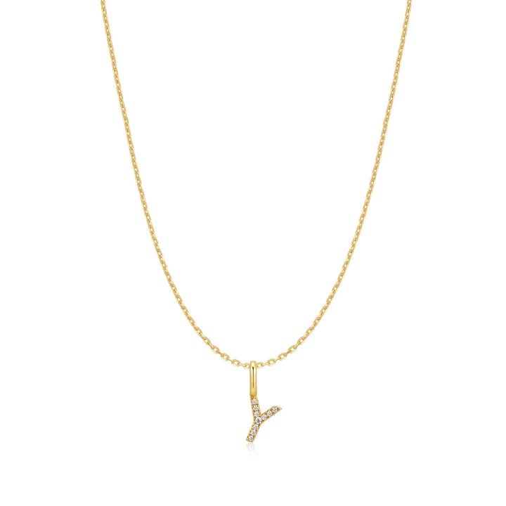Ania Haie Gold Letter Y Initial Necklace N074-33G