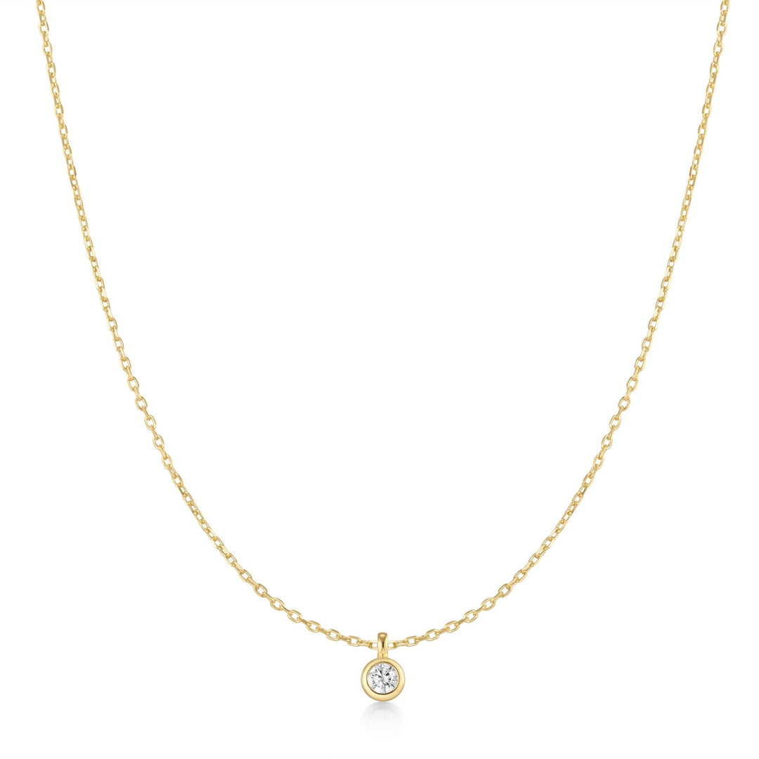 Ania Haie Gold Classic Bezel-Set Solitaire Necklace N075-01G