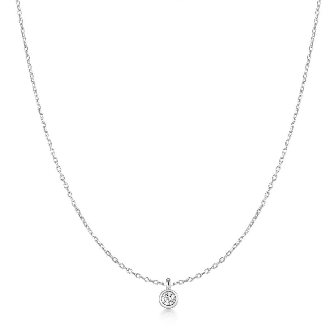 Ania Haie Silver Classic Bezel-Set Solitaire Necklace N075-01H