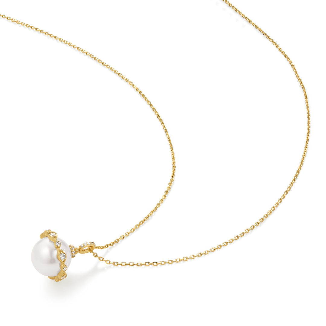Ania Haie Gold Shell Pearl Halo Evil-Eye Necklace N075-02G