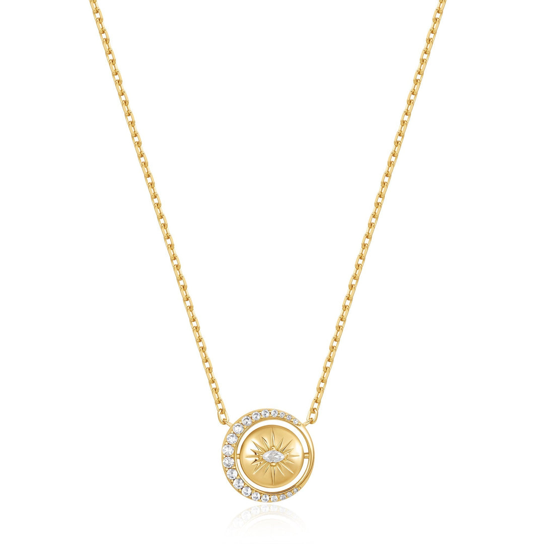 Ania Haie Gold Reversible Pave Moon Evil-Eye Necklace N075-04G