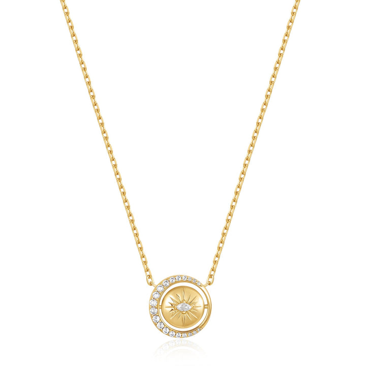 Ania Haie Gold Reversible Pave Moon Evil-Eye Necklace N075-04G