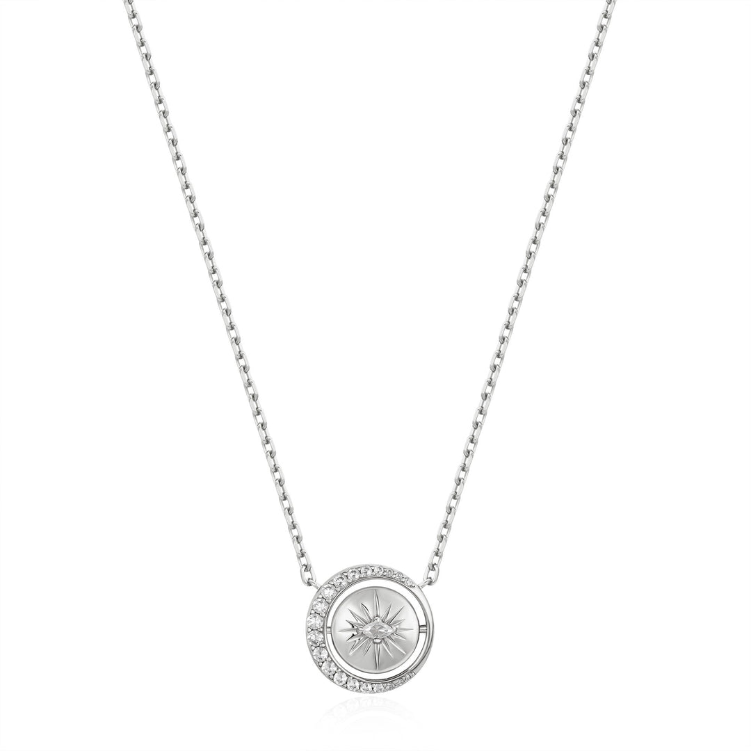 Ania Haie Silver Reversible Pave Moon Evil-Eye Necklace N075-04H