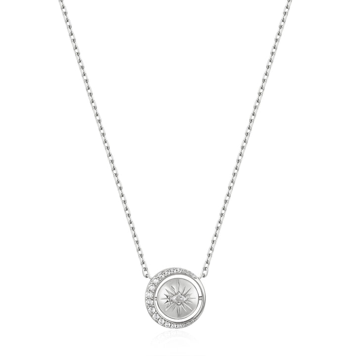 Ania Haie Silver Reversible Pave Moon Evil-Eye Necklace N075-04H