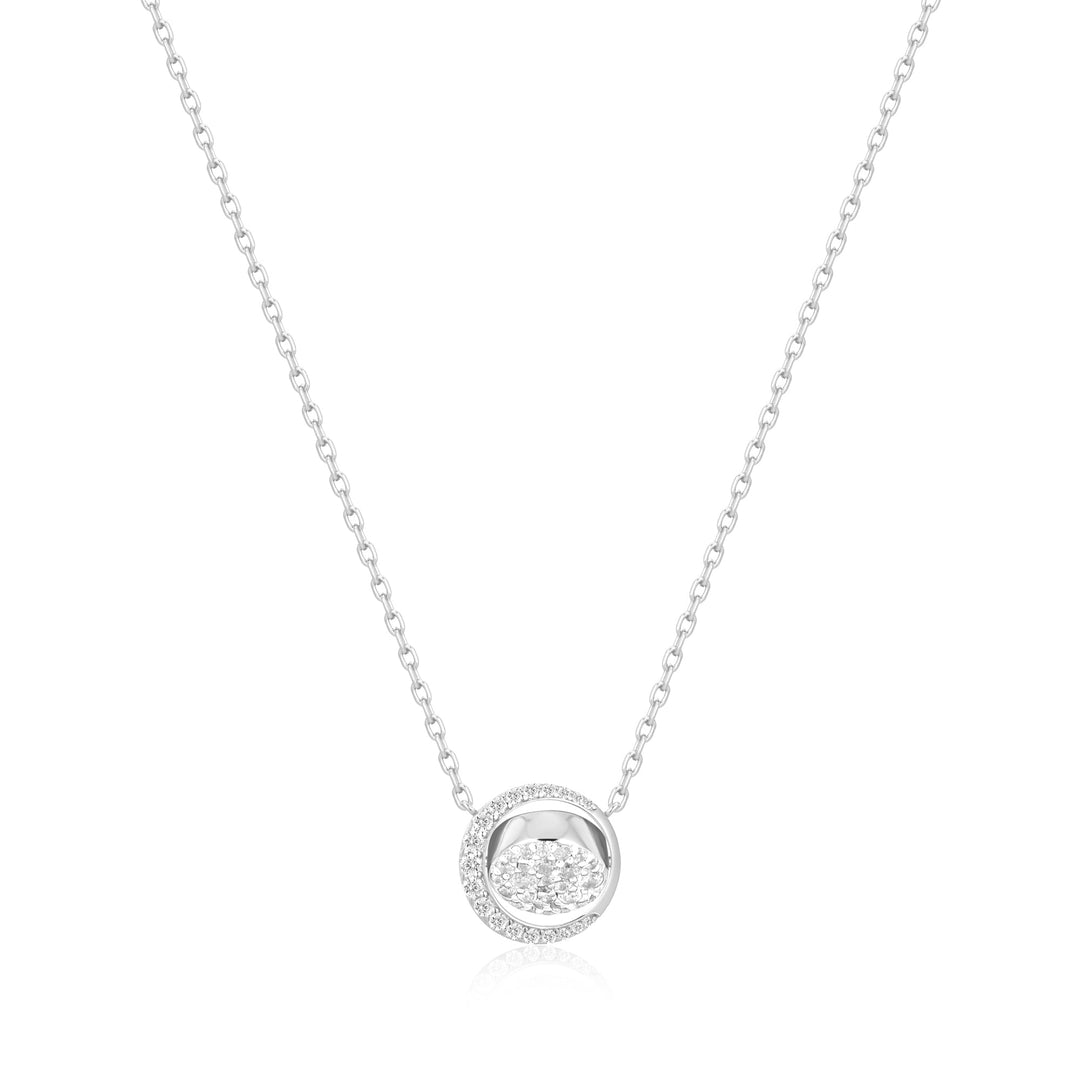 Ania Haie Silver Reversible Pave Moon Evil-Eye Necklace N075-04H