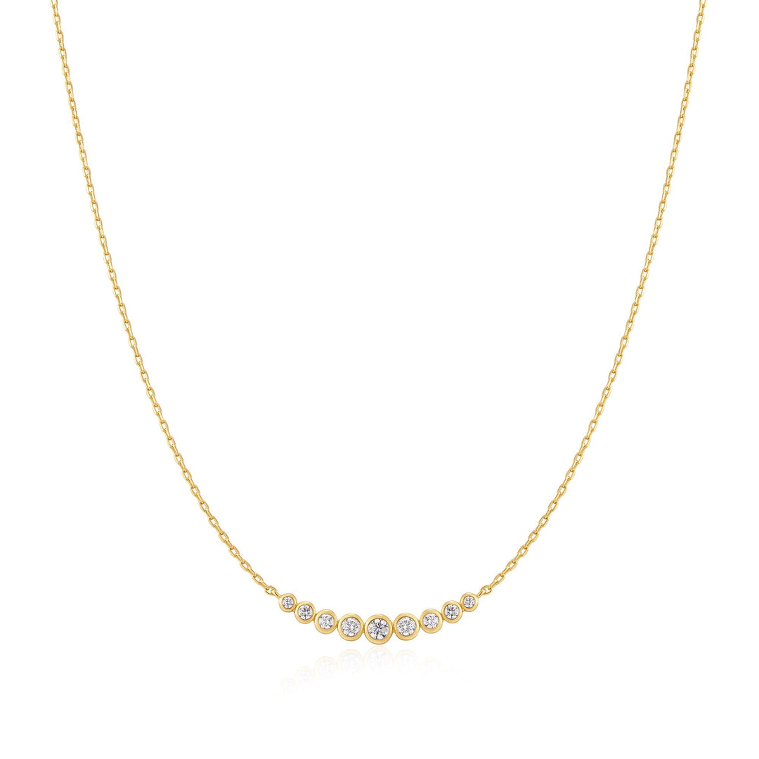 Ania Haie Gold Graduated Bezel-Set Necklace N075-08G