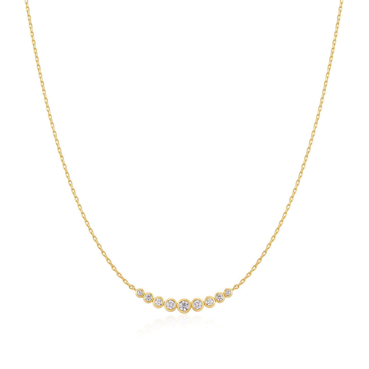 Ania Haie Gold Graduated Bezel-Set Necklace N075-08G