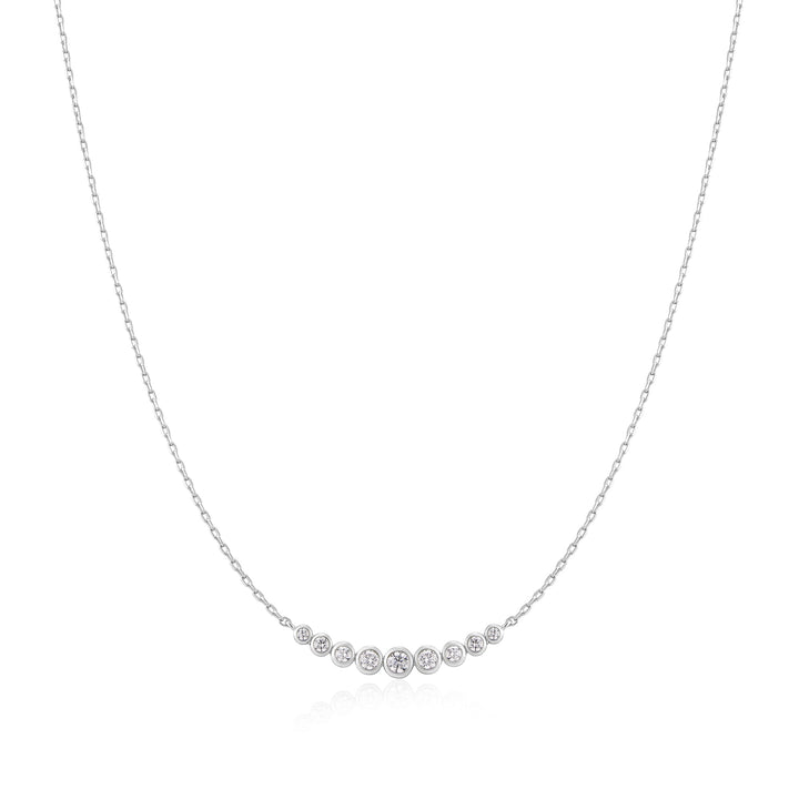 Ania Haie Silver Graduated Bezel-Set Necklace N075-08H