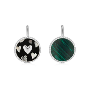 Ania Haie Silver Heart Enamel and Malachite Charm Pendant NC055-09H