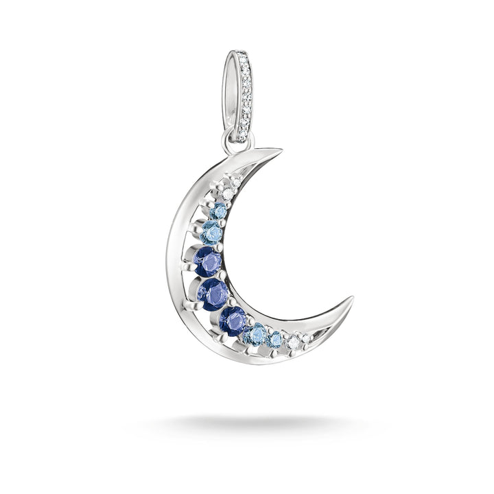 Thomas Sabo Pendant moon with blue stones TPE1020BLU