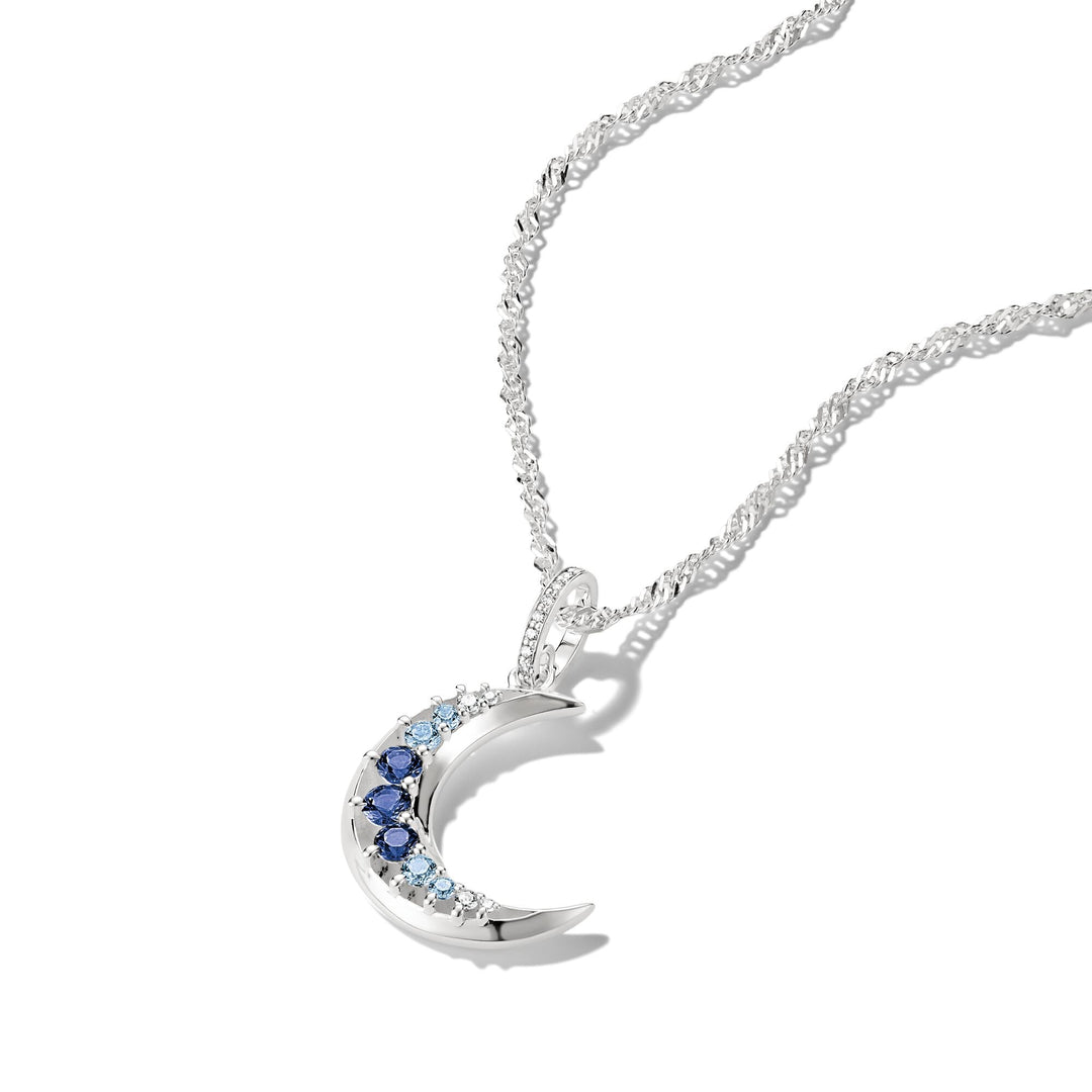 Thomas Sabo Pendant moon with blue stones TPE1020BLU