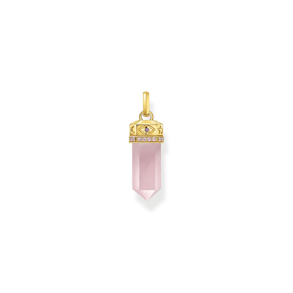 THOMAS SABO Rose Quartz Crystal Pendant Gold TPE955RQY