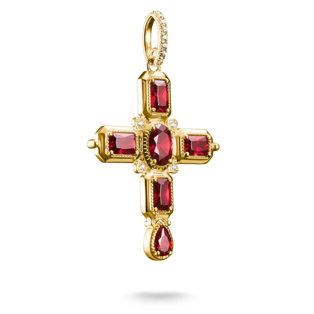 THOMAS SABO Cross Pendant with Red Zirconia Stones TPE987REY