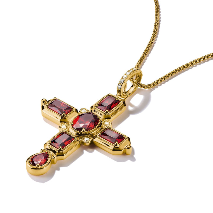 THOMAS SABO Cross Pendant with Red Zirconia Stones TPE987REY