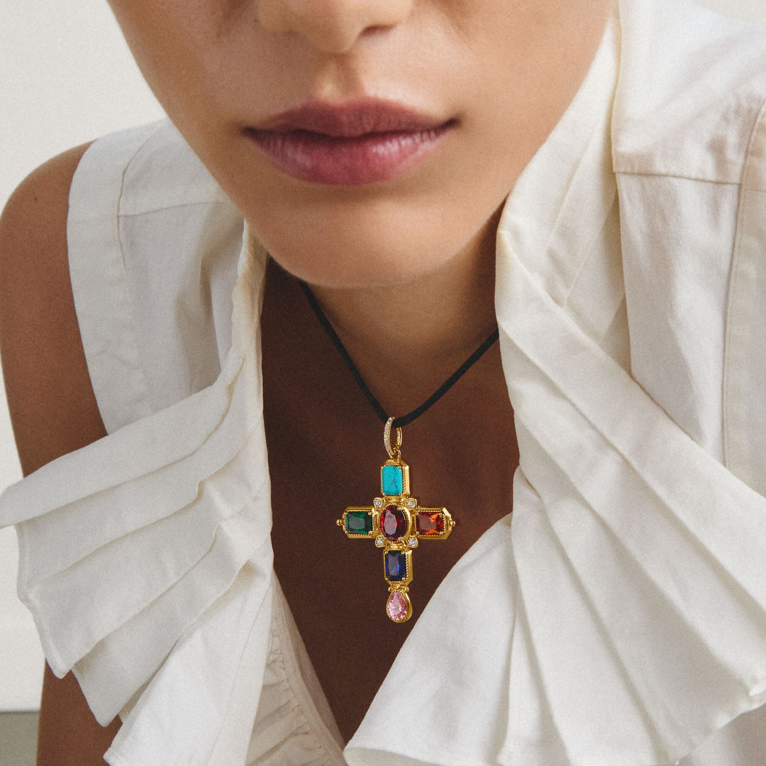 THOMAS SABO Pendant Cross with Stones TPE988MCY
