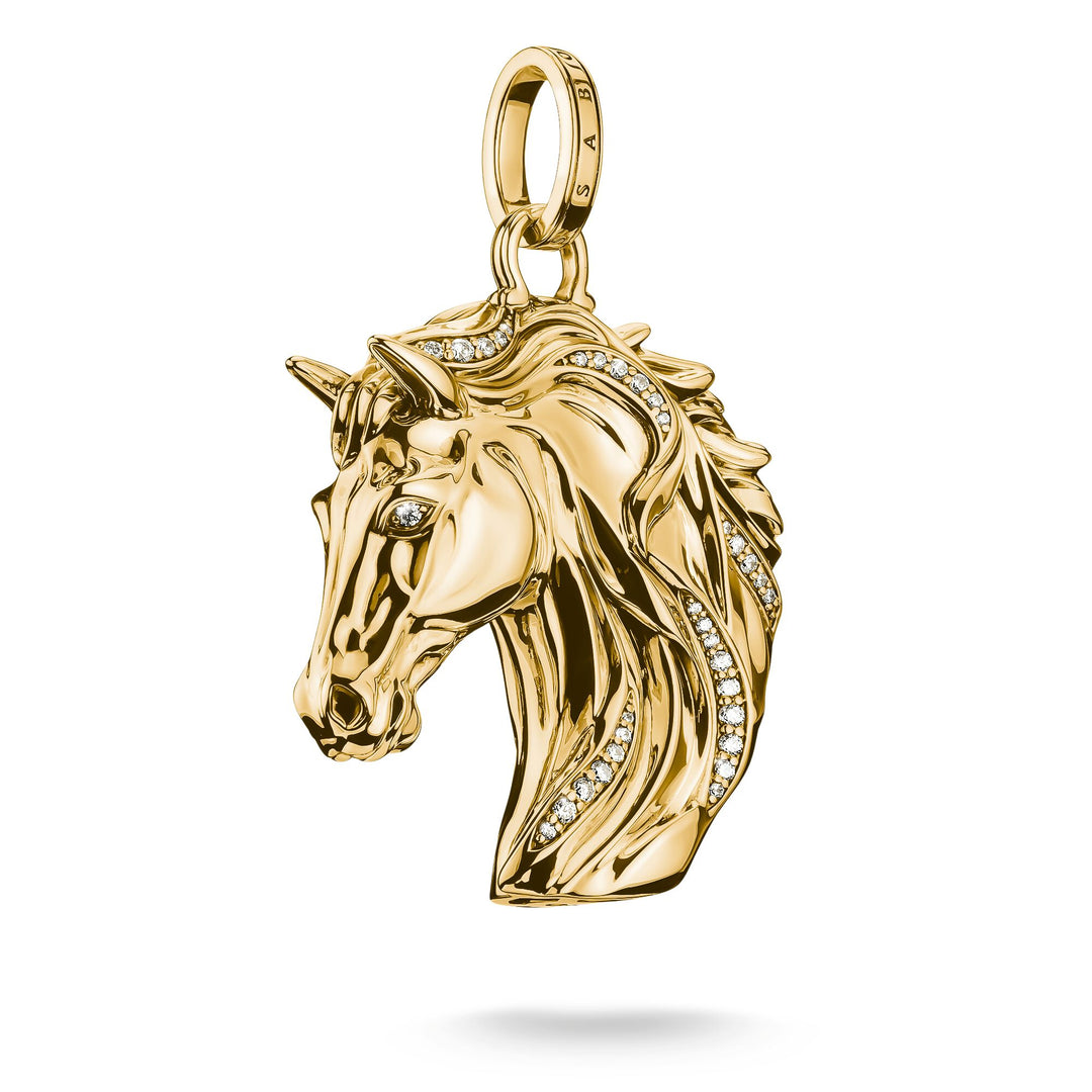 THOMAS SABO Gold Horse Pendant with Zirconia TPE989Y