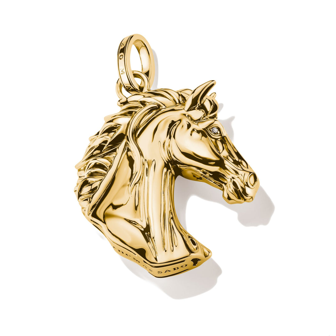 THOMAS SABO Gold Horse Pendant with Zirconia TPE989Y