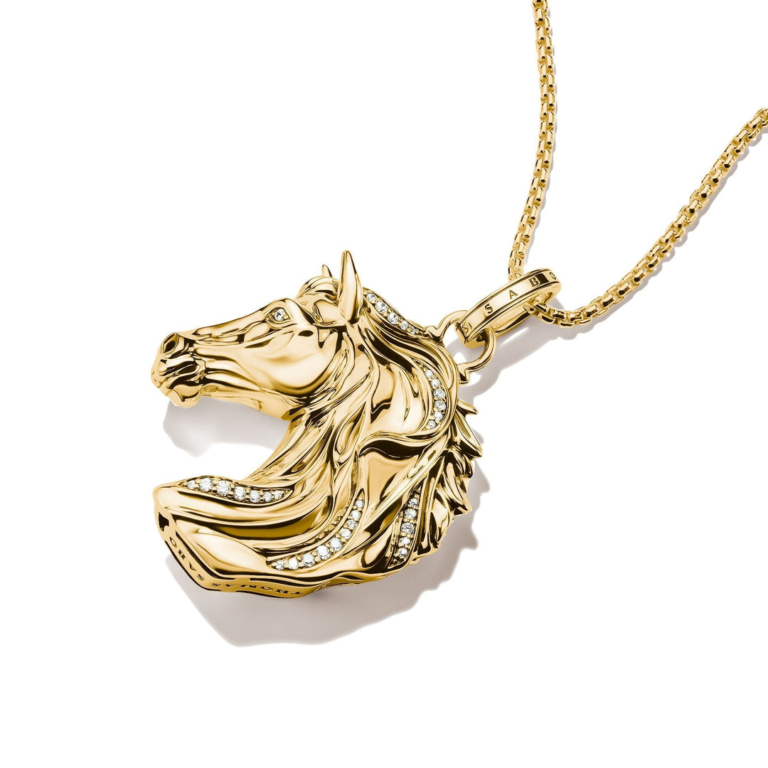 THOMAS SABO Gold Horse Pendant with Zirconia TPE989Y