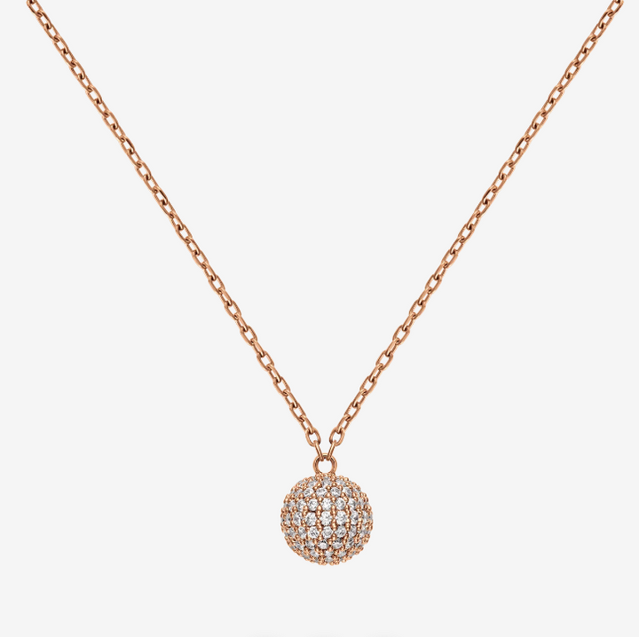 DANIEL WELLINGTON Pave Crystal Pendant Necklace Rose Gold DW00400625