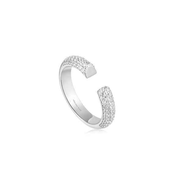 Ania Haie Silver Pave Adjustable Ring R051-01H