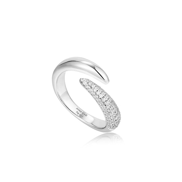 Ania Haie Silver Sparkle Adjustable Wrap Ring R053-02H