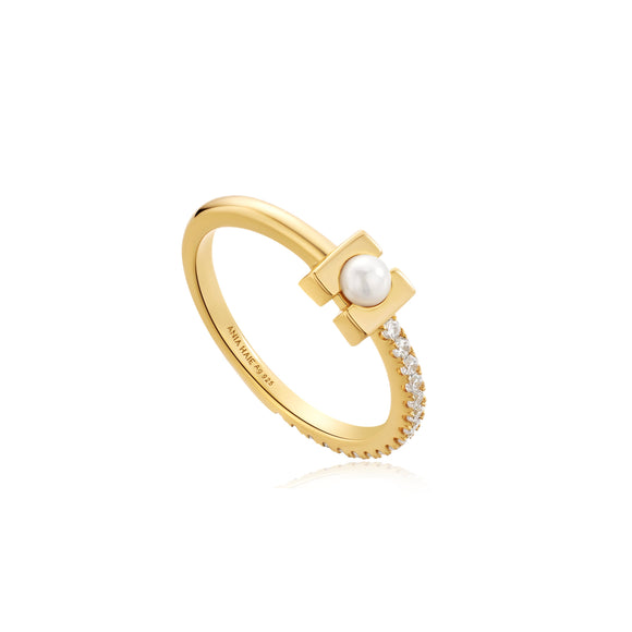 Ania Haie Gold Pearl Modernist Band Ring R054-01G