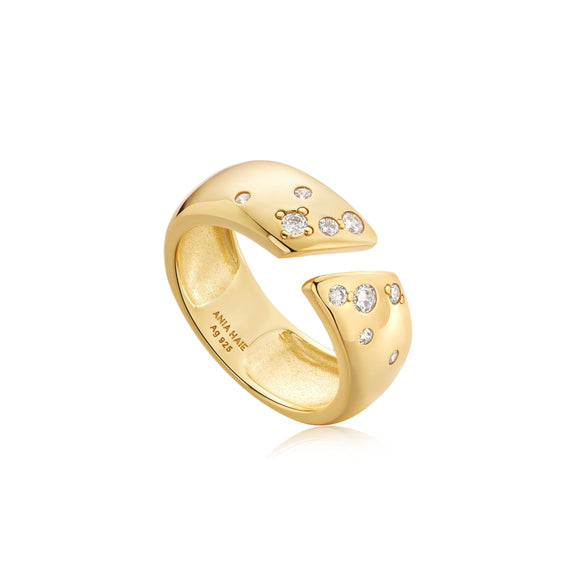 Ania Haie Gold Sparkle Wide Adjustable Ring R054-04G