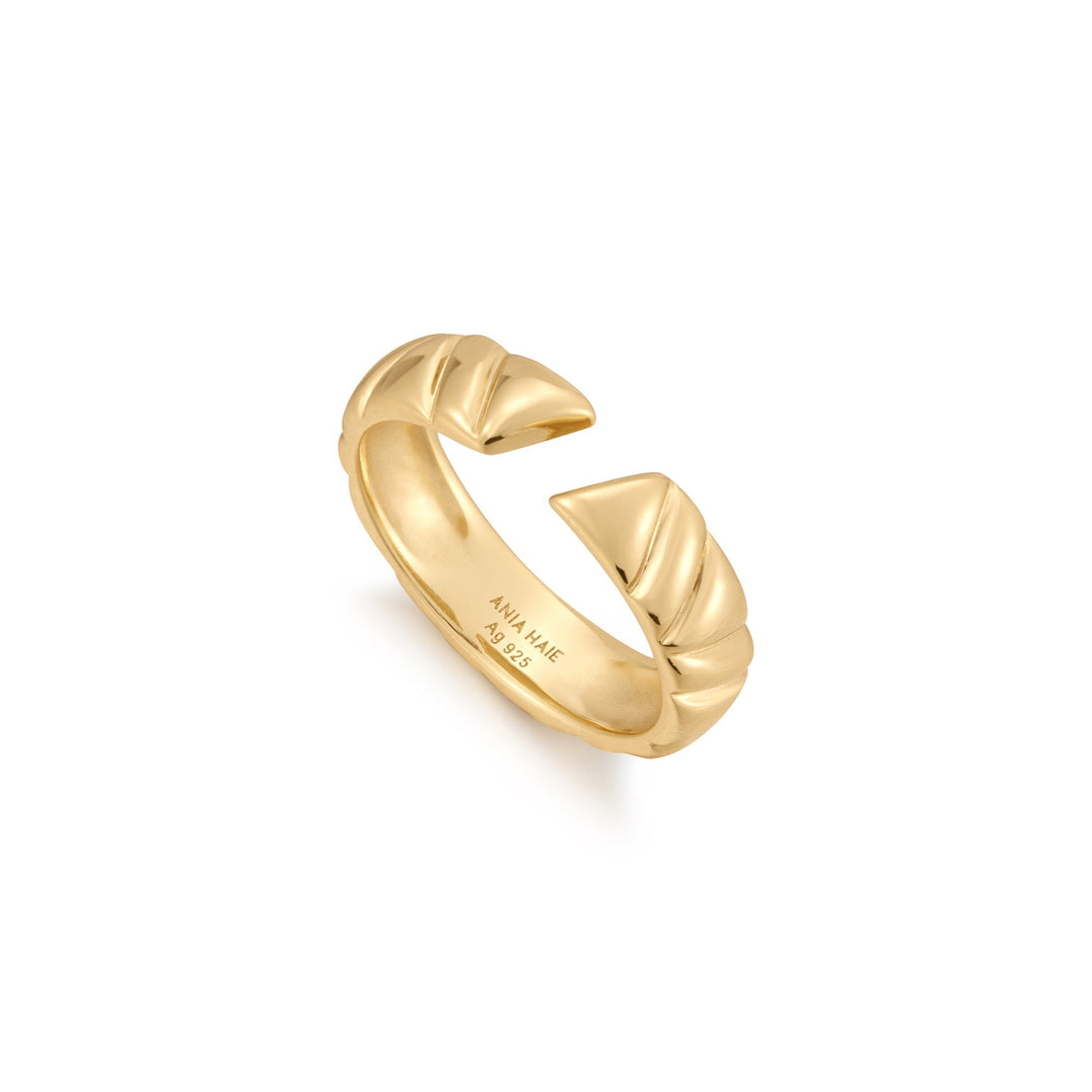 Ania Haie Gold Irregular Twill Adjustable Ring R057-03G