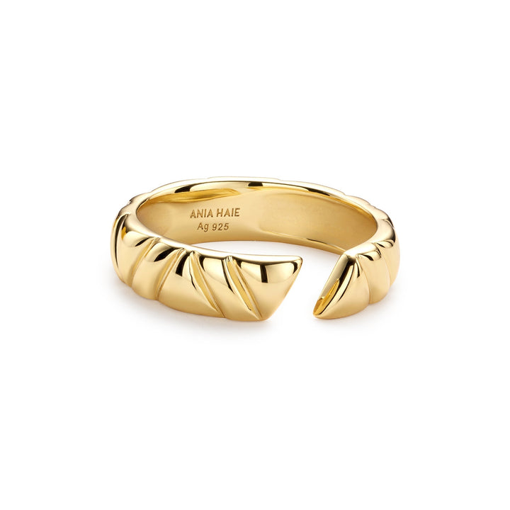 Ania Haie Gold Irregular Twill Adjustable Ring R057-03G