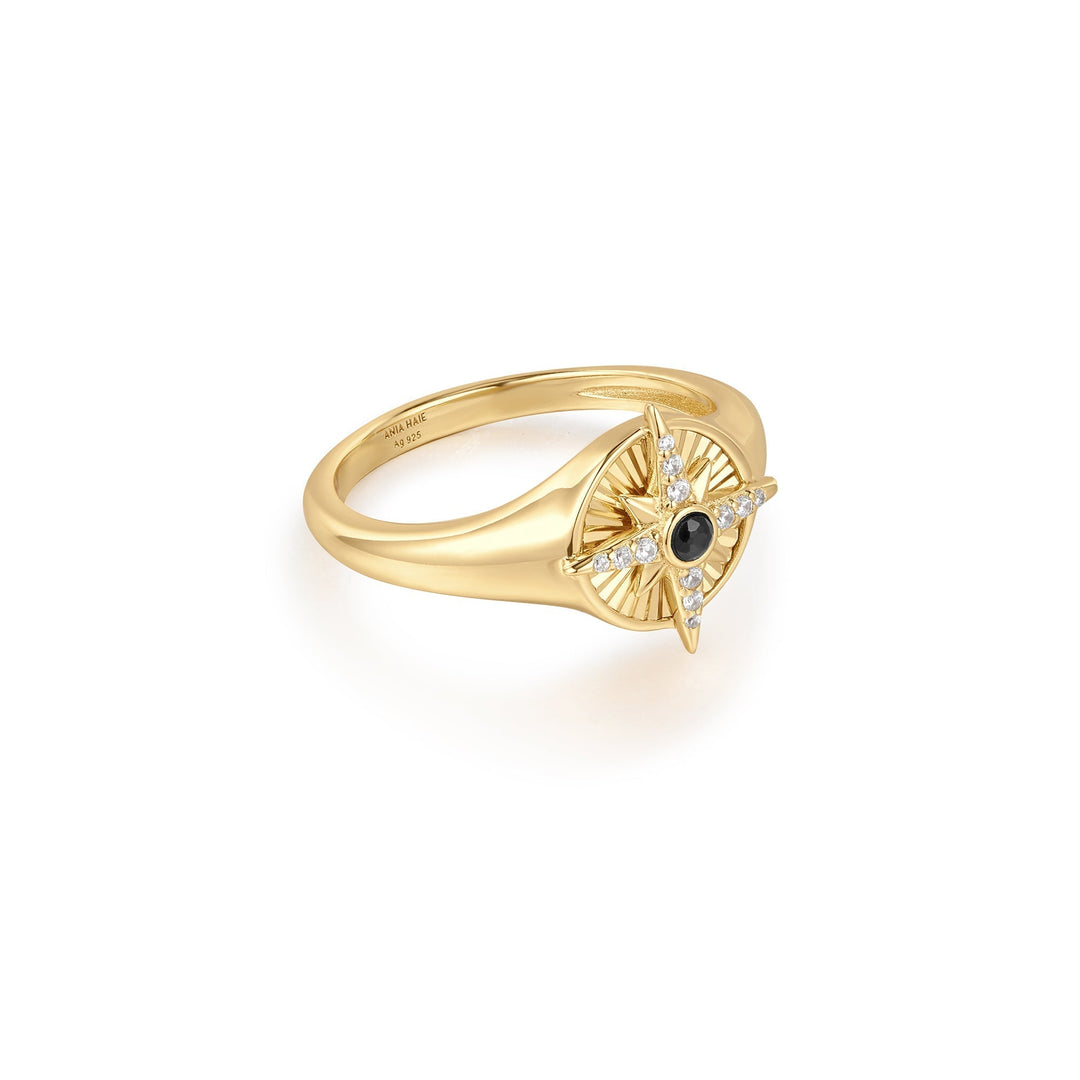 Ania Haie Gold Star Signet Ring R059-06G